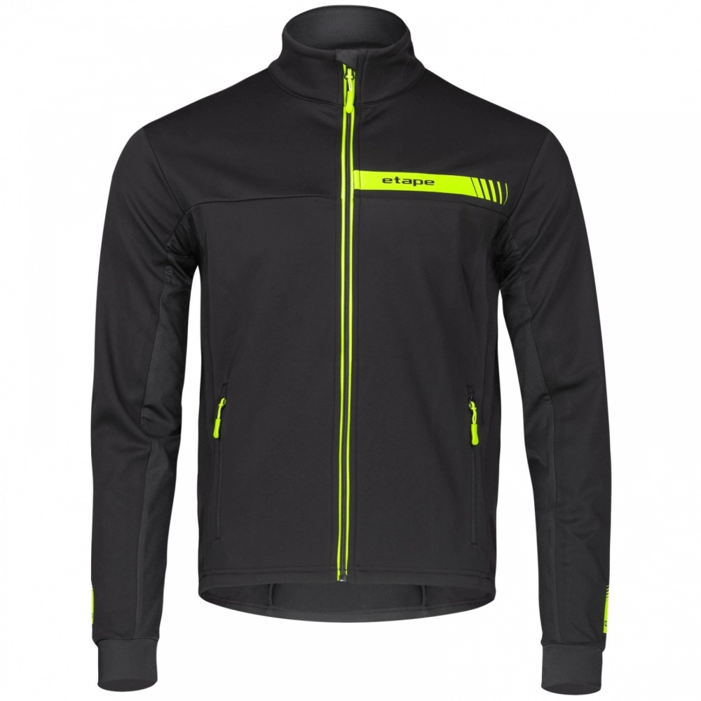 Etape Balance pánská softshellová bunda černá/žlutá fluo 