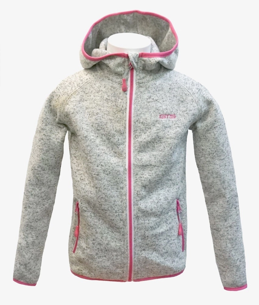 GTS  dětská fleecová mikina celorozepínací  grey/pink